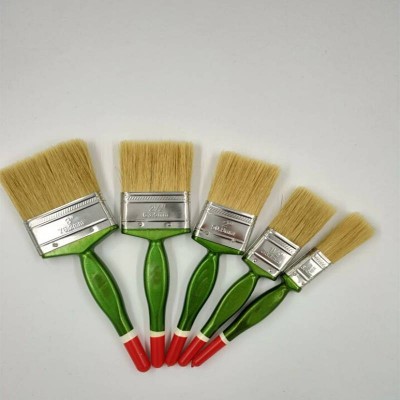 China Wholesale Quality Plastic Handle Professional Natural Flat Wall Bristle Paint Brush